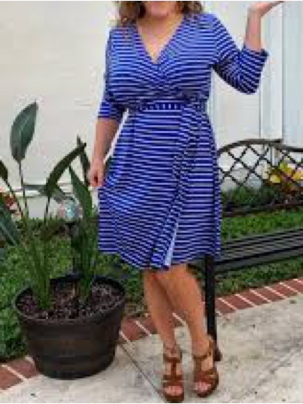 LuLaRoe Michelle Wrap Dress 3/4 sleeves